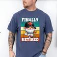Retro Baseball Retirement Gnome Baseball Dad Finally Retired Men's Comfort Colors T-Shirt Blue Jean
