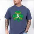 Retro Shamrock Baseball St Patricks Day Men Women Boys Girls Men's Comfort Colors T-Shirt Blue Jean