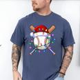Santa Sports Christmas Baseball Player Men's Comfort Colors T-Shirt Blue Jean Santa Sports Christmas Baseball Player Men's Comfort Colors T-Shirt Blue Jean