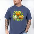 Shamrock Basketball Baseball Drip St Patrick's Day Boys Men Men's Comfort Colors T-Shirt Blue Jean