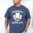 Shamrock Your Socks Irish Baseball Dad St Patricks Day Men's Comfort Colors T-Shirt Blue Jean