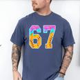 Six Seven Baseball Drip Men's Comfort Colors T-Shirt Blue Jean