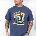 Six Seven Baseball Lifestyle 67 Meme Gen Alpha Slang Premium Tri-Blend Men's Comfort Colors T-Shirt Blue Jean