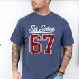 Six Seven Meme Boys Girls Kids 67 Baseball Jersey Men's Comfort Colors T-Shirt Blue Jean
