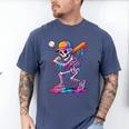 Skelton Playing Baseball Halloween Baseball Drip Boys Kids Men's Comfort Colors T-Shirt Blue Jean Skelton Playing Baseball Halloween Baseball Drip Boys Kids Men's Comfort Colors T-Shirt Blue Jean