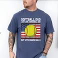 Softball Dad Like a Baseball Dad Father's Day USA Flag Men's Comfort Colors T-Shirt Blue Jean