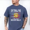 Softball Dad Just Like A Baseball Dad But With Bigger Back Men's Comfort Colors T-Shirt Blue Jean