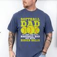 Softball Dad Just Like A Baseball Dad Team Men's Comfort Colors T-Shirt Blue Jean