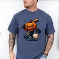Spooky Halloween Scary Pumpkin Baseball Player Witchy Vibes Men's Comfort Colors T-Shirt Blue Jean Spooky Halloween Scary Pumpkin Baseball Player Witchy Vibes Men's Comfort Colors T-Shirt Blue Jean