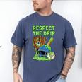 Spooky Zombie Respect The Drip Baseball Halloween Men's Comfort Colors T-Shirt Blue Jean