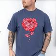 Sporty Rose Graphic With Baseball And Rugby Ball Petals Men's Comfort Colors T-Shirt Blue Jean Sporty Rose Graphic With Baseball And Rugby Ball Petals Men's Comfort Colors T-Shirt Blue Jean