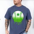 St Patricks Day Shamrock Baseball Irish Boys Kids Men Men's Comfort Colors T-Shirt Blue Jean