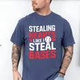 Stealing Hearts Like I Steal Bases Cute Baseball Kids Men's Comfort Colors T-Shirt Blue Jean