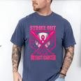 Strike Out Breast Cancer Baseball Ice Cream Drip Men's Comfort Colors T-Shirt Blue Jean Strike Out Breast Cancer Baseball Ice Cream Drip Men's Comfort Colors T-Shirt Blue Jean