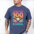 I Survived 100 Days Of School Baseball Ice Cream Drip Men's Comfort Colors T-Shirt Blue Jean I Survived 100 Days Of School Baseball Ice Cream Drip Men's Comfort Colors T-Shirt Blue Jean