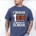 I Tackled 100 Days Of School Baseball Player Kids Teacher Men's Comfort Colors T-Shirt Blue Jean