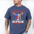 That's My Nephew Out There Baseball Cream Drip Crossed Bat Men's Comfort Colors T-Shirt Blue Jean