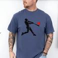 Valentines Day Baseball Batter Silhouette Heart Men Boys Kid Men's Comfort Colors T-Shirt Blue Jean