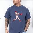 Valentines Day Baseball Batter Silhouette Heart For Men Boys Men's Comfort Colors T-Shirt Blue Jean