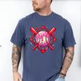 Valentines Day Baseball Boys Ice Cream Drip Heart Youth Kids Men's Comfort Colors T-Shirt Blue Jean