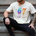 67 Meme Baseball Kids Girls Humor Number 6 7 Men's Comfort Colors T-Shirt Ivory