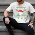 Baseball Christmas Ugly Sweater Santa Sport Men Kids Men's Comfort Colors T-Shirt Ivory