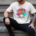 Baseball Drip Jersey Number 67 For Players & 67th Birthday Men's Comfort Colors T-Shirt Ivory Baseball Drip Jersey Number 67 For Players & 67th Birthday Men's Comfort Colors T-Shirt Ivory
