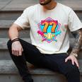 Baseball Drip Jersey Number 77 For Players & 77th Birthday Men's Comfort Colors T-Shirt Ivory Baseball Drip Jersey Number 77 For Players & 77th Birthday Men's Comfort Colors T-Shirt Ivory