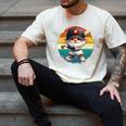 Baseball Grandpa Gnome On A Retro Sunset For Baseball Dad Men's Comfort Colors T-Shirt Ivory
