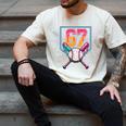 Baseball Ice Cream Drip Number 67 Player 67th Birthday Men Men's Comfort Colors T-Shirt Ivory