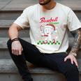 Baseball Mama Christmas Santa Hat Xmas Softball Mom Men's Comfort Colors T-Shirt Ivory