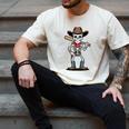 Cowboy Skeleton Baseball Halloween Graphic Men's Comfort Colors T-Shirt Ivory