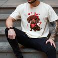 Dachshund Valentines Day Wiener Dog Lover Weenie Heart Raglan Baseball Tee Men's Comfort Colors T-Shirt Ivory