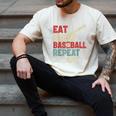 Eat Sleep Baseball Repeat Bat Ball Player Fan Men's Comfort Colors T-Shirt Ivory