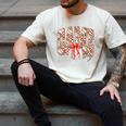 Leopard Checkered Game Day Baseball Coquette Bow Women Girls Men's Comfort Colors T-Shirt Ivory