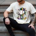 Mardi Gras Ice Cream Drip Baseball Carnival Party Mask Boys Men's Comfort Colors T-Shirt Ivory