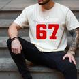 Number 67 Numbered Six Seven Baseball Jersey Style Team 67 Men's Comfort Colors T-Shirt Ivory Number 67 Numbered Six Seven Baseball Jersey Style Team 67 Men's Comfort Colors T-Shirt Ivory