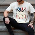 Retro American Flag Baseball Dad Father's Day Men's Comfort Colors T-Shirt Ivory Retro American Flag Baseball Dad Father's Day Men's Comfort Colors T-Shirt Ivory
