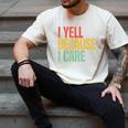 Retro Baseball Fan Humor I Yell Because I Care Baseball Dads Men's Comfort Colors T-Shirt Ivory