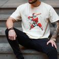 Santa Playing Baseball Christmas Candy Cane Fun Xmas Holiday Men's Comfort Colors T-Shirt Ivory