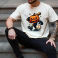 Spooky Halloween Scary Pumpkin Baseball Player Witchy Vibes Men's Comfort Colors T-Shirt Ivory Spooky Halloween Scary Pumpkin Baseball Player Witchy Vibes Men's Comfort Colors T-Shirt Ivory