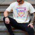I Survived 100 Days Of School Baseball Boys Students Men's Comfort Colors T-Shirt Ivory I Survived 100 Days Of School Baseball Boys Students Men's Comfort Colors T-Shirt Ivory
