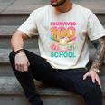 I Survived 100 Days Of School Baseball Ice Cream Drip Men's Comfort Colors T-Shirt Ivory I Survived 100 Days Of School Baseball Ice Cream Drip Men's Comfort Colors T-Shirt Ivory