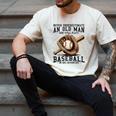 Never Underestimate Old Man Plays Baseball In His Seventies Men's Comfort Colors T-Shirt Ivory