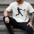 Valentines Day Baseball Batter Silhouette Heart Men Boys Kid Men's Comfort Colors T-Shirt Ivory