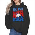 In My Baseball Mom Era Groovy Baseball Mother's Day US Flag Wmen Hoodie In My Baseball Mom Era Groovy Baseball Mother's Day US Flag Wmen Hoodie