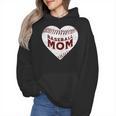 Baseball Mom Heart Love Mother's Day Game Day Support Wmen Hoodie