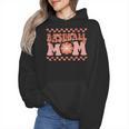 Baseball Mom Baseball Player Mama Women Groovy Wmen Hoodie