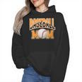 Baseball Mom Sports Orange Wmen Hoodie