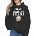 Busy Raising Ballers Baseball Mom Groovy Mother Day Wmen Hoodie